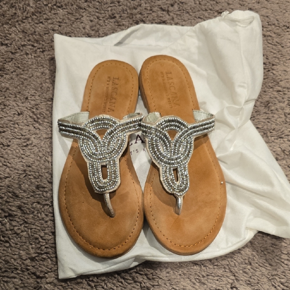 Lascana Silver Beaded Women's Sandals